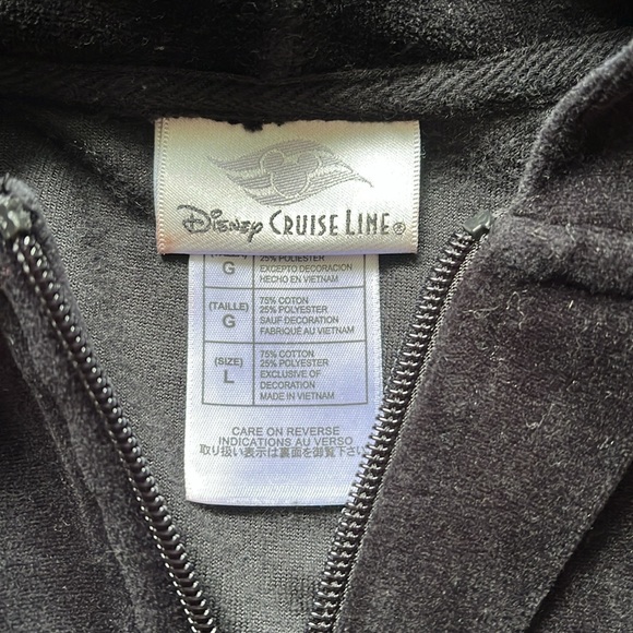SET- Disney Cruise Line Black Velour Track Set preowned lightly used. - Picture 5 of 9